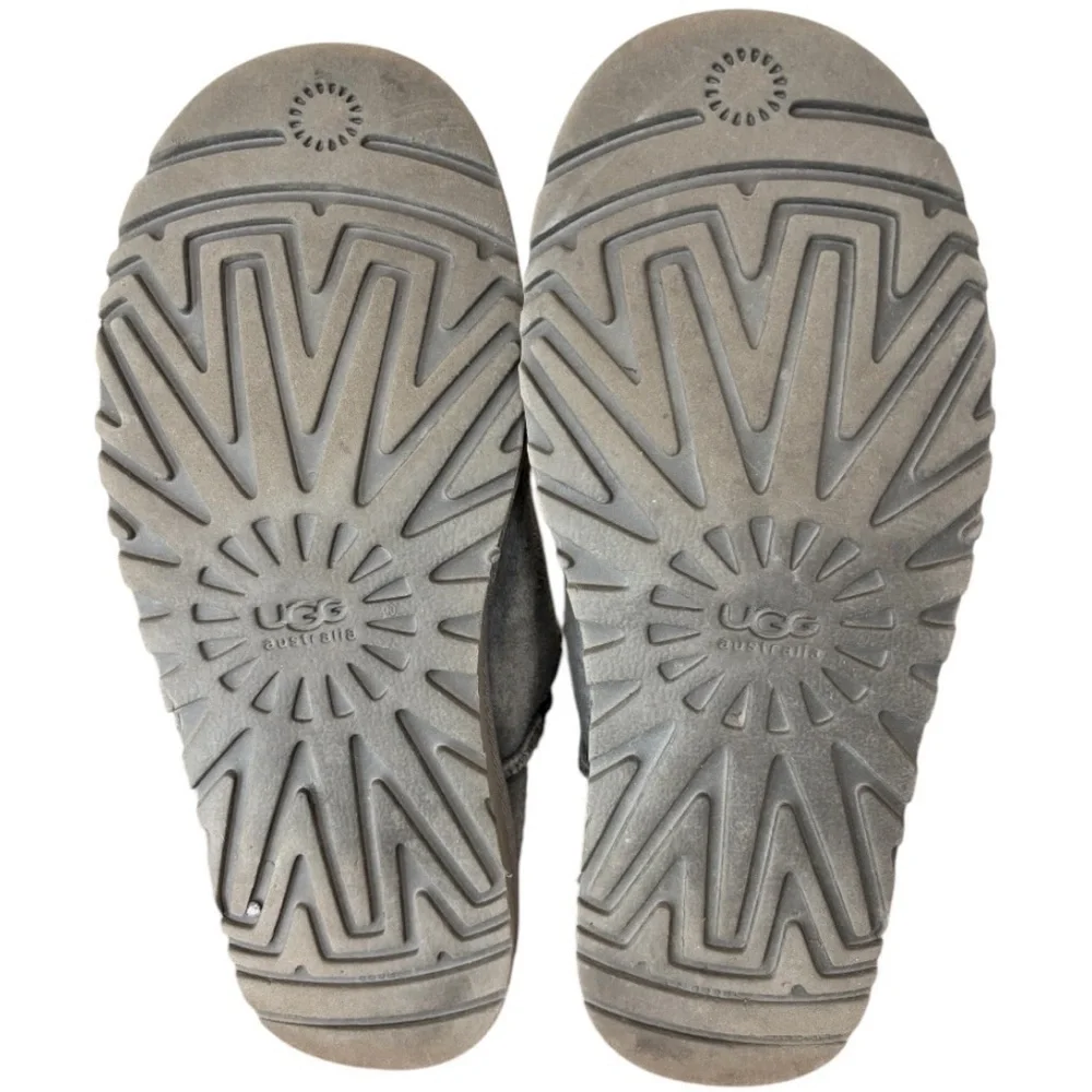 UGG Bailey Button Triplet Women's Gray Suede Boots Size 6